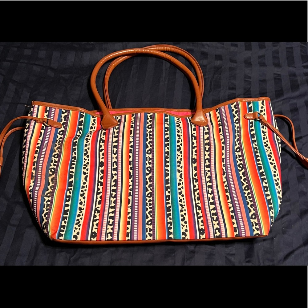 Brand new Aztec and cheetah overnight bag